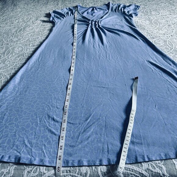 Fresh Produce Dress Women M Blue Emma Floral Pullover Stretch Cottage Comfy USA - Picture 7 of 11